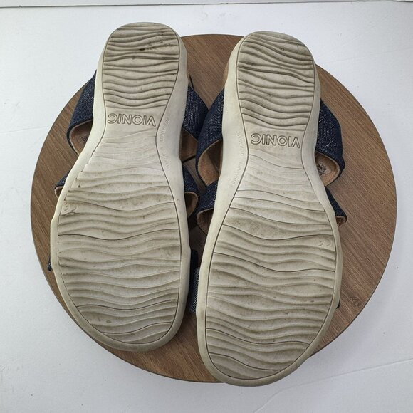 Vionic‎ Womens Amber Adjustable 3 Strap Sandals Navy Denim Size 8.5 - Picture 5 of 8